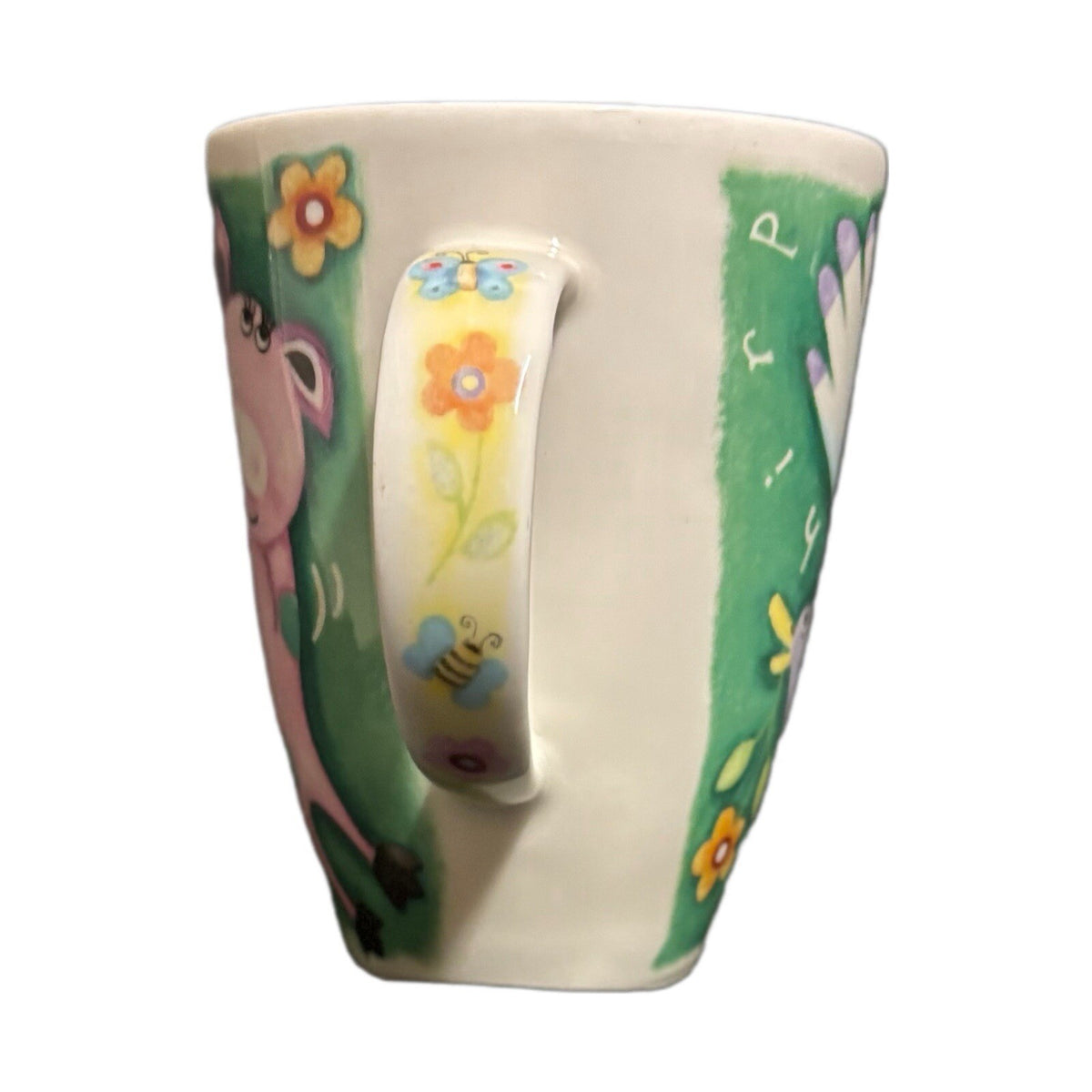 Roy Kirkham 4-Mugs COUNTRY CAPERS Farm Pig  Birds Floral OINK Bone China England