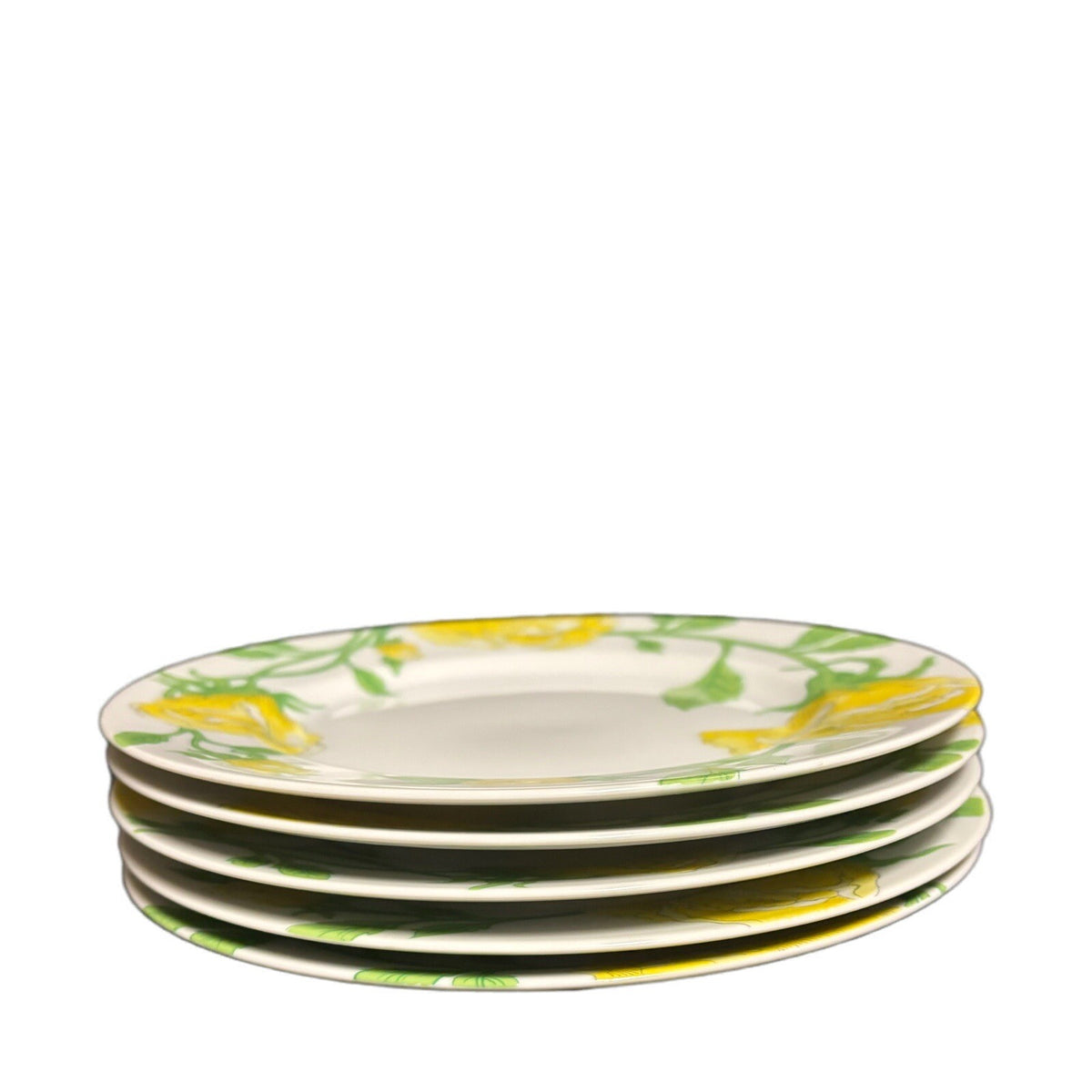 Fitz & Floyd Yellow Rose 5-Salad Plates Ceramic Dessert Appetizer Dinnerware