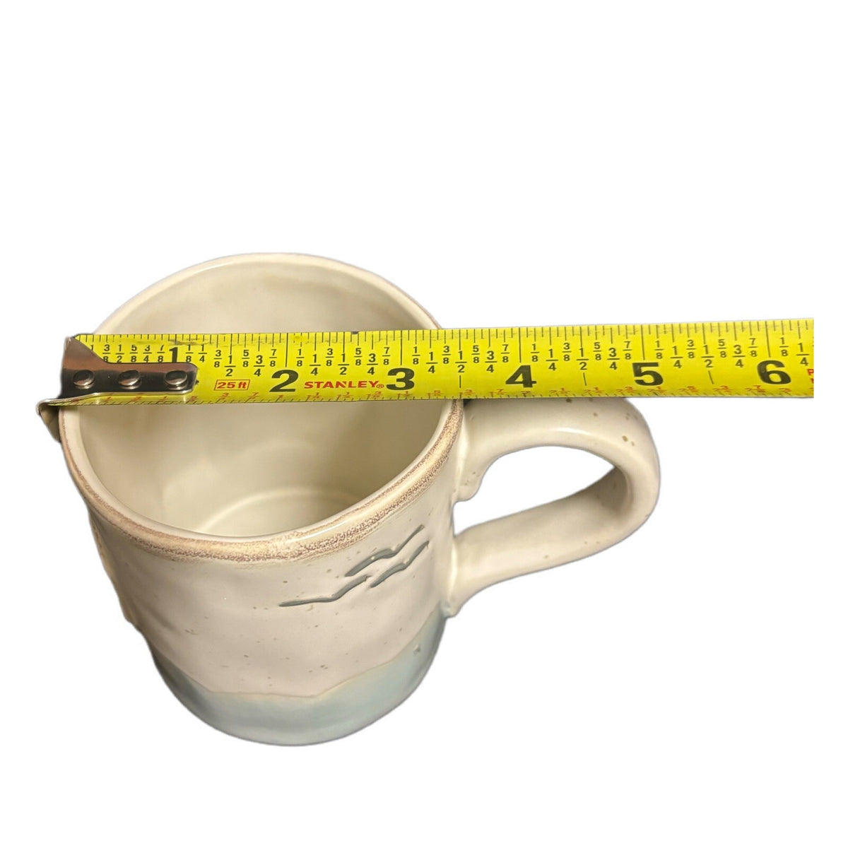 Mud Pie 3D Mug Ocean View Homes Seagulls Birds Beach Coffee Tea Stoneware Cup