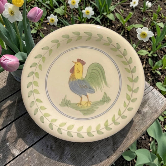 World Market Rooster Salad/ Dessert Plates Set of 7 Ceramic Farmhouse 7¾”D
