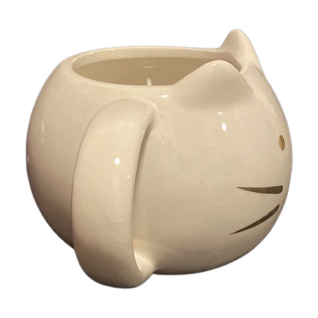 10 STRAWBERRY STREET Coffee Mug Whimsical Cupboard White & Gold FAT CAT Tea Cup