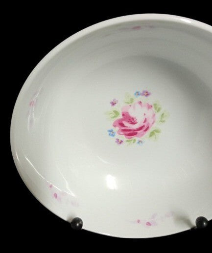 Gibson Designs HEAVENLY ROSE 4-Cereal Bowls 5 7/8” D Pink Rose & Flowers Coupe