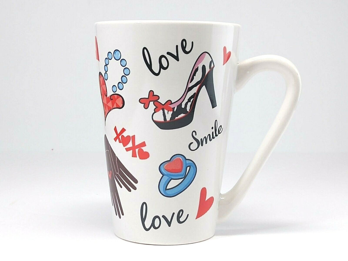 MTY INTERNATIONAL Ceramic Coffee Mug Collection  ( Love, Hearts) Valentine's Cup