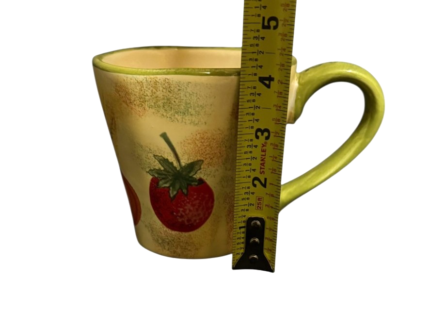 Home Tuscan Vegetables Mug • Stoneware Coffee Cup • Onion Tomato Design