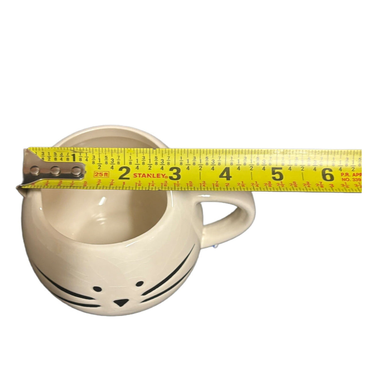 Cat Face Mug Black &  White Kitty With Ears Ceramic Coffee Tea Cup