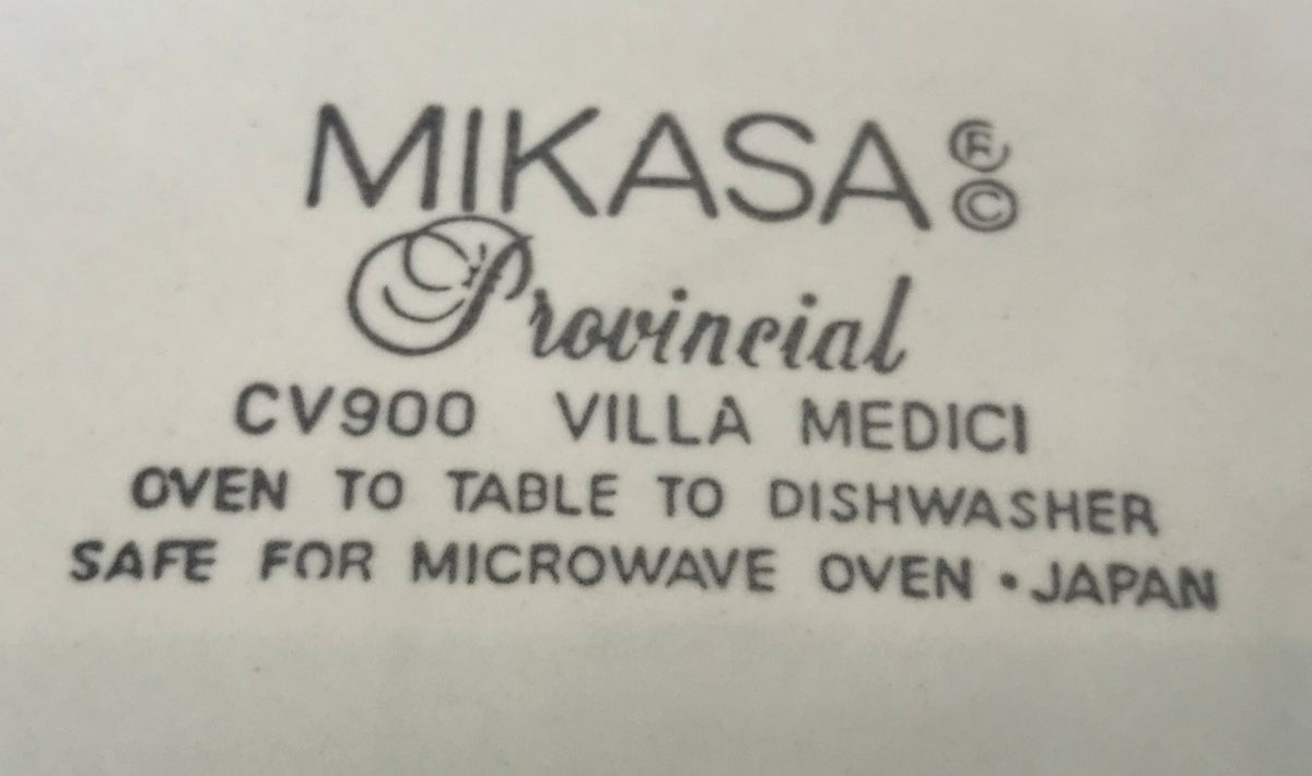 Mikasa Provincial VILLA MEDICI CV900 Japan Oven Safe Dinnerware Collection