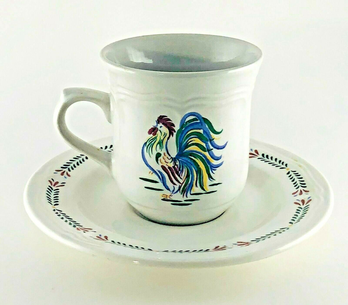Vintage SUNRISE ROOSTER by Century Stoneware Oven Freezer Safe Laurel Trim