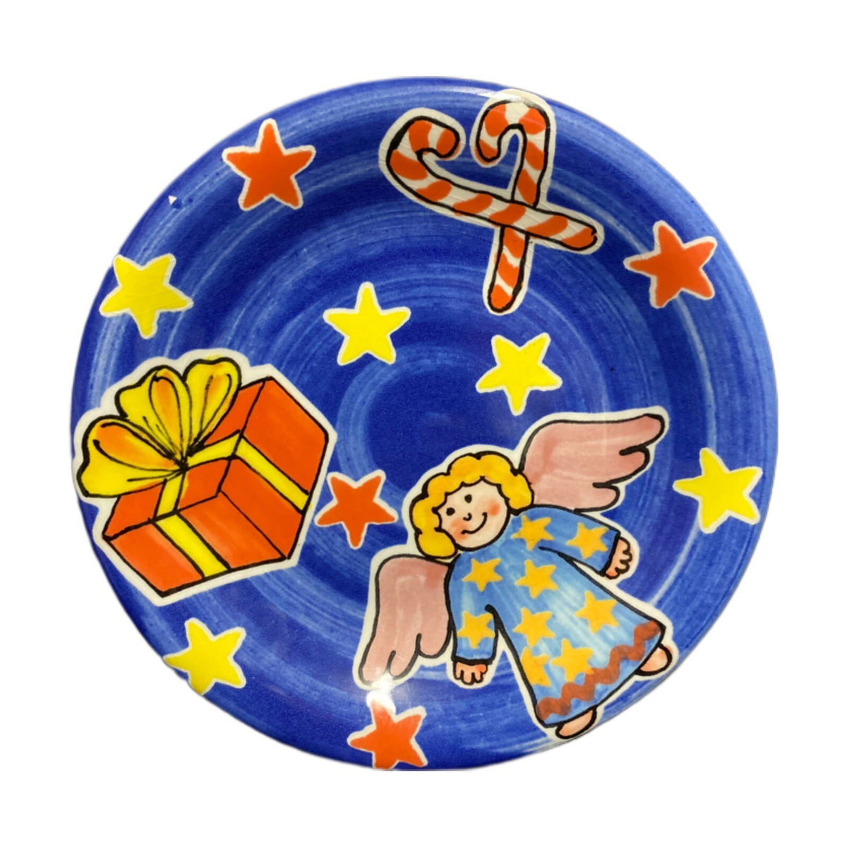 LA GIOCONDA 3-Salad  Plates Christmas Gift Candy Cane Angel Stars Dessert Dish