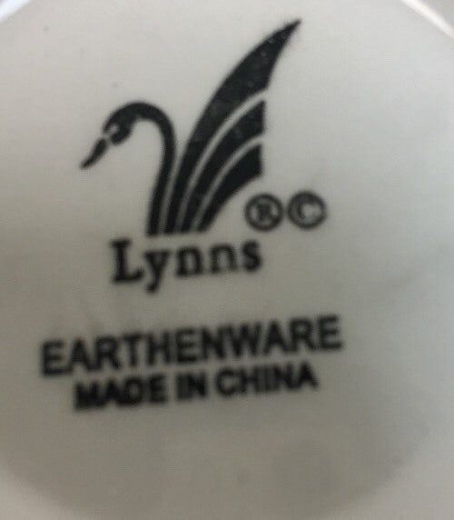 Lynns Earthenware 14 Piece EMMA'S GARDEN Green Lattice Dinner Salad Cup Saucer