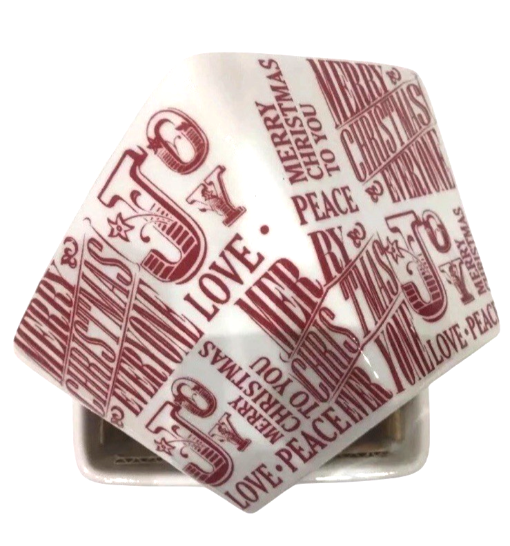 Ciroa Simple Serve Set of 4 Square Porcelain Bowls Love Peace Joy 3.7/8” x 3”