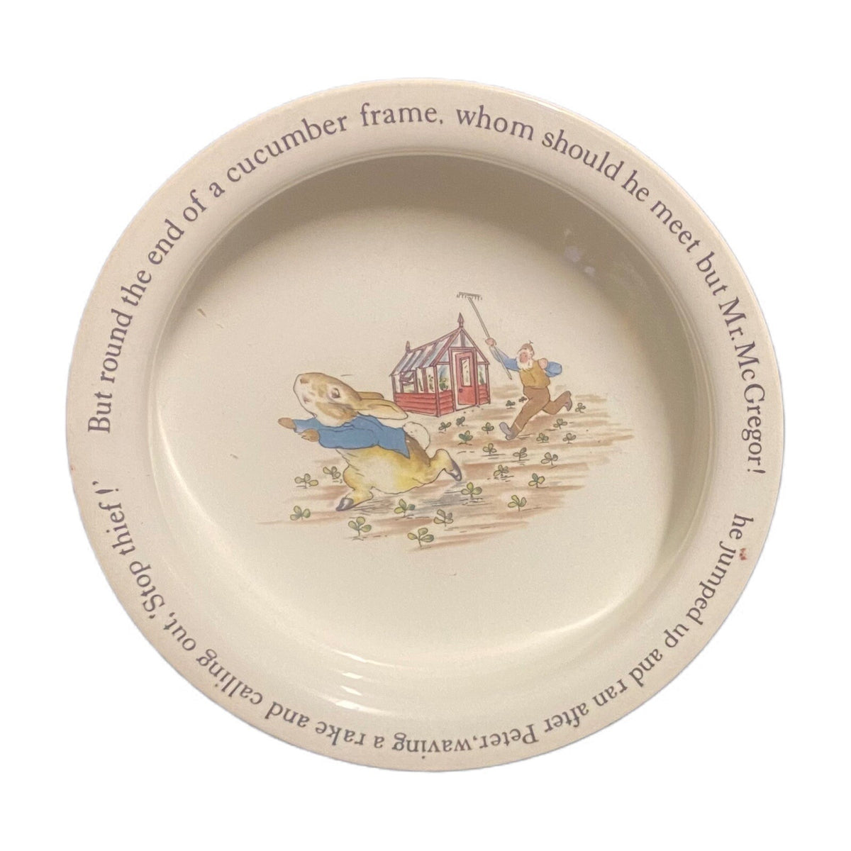 Vintage WEDGWOOD Bowl Beatrix Potter Peter Rabbit Porridge England Kids Dish