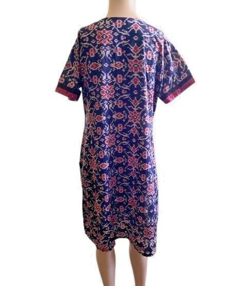 TRISHAA Kurti Dress Women Size L Indian Ethnic Kurta Short Sleeves Embellished
