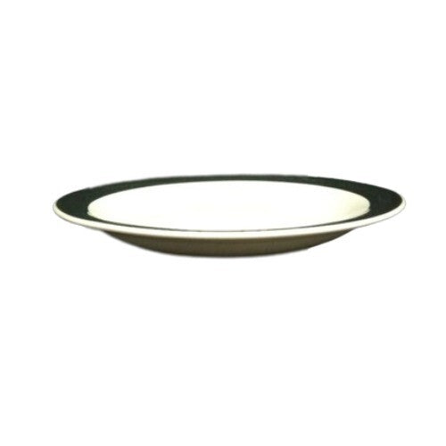 Gibson Designs BELAGIO 2-Bread & Butter Plates 7"D White Dessert Dish Black Band