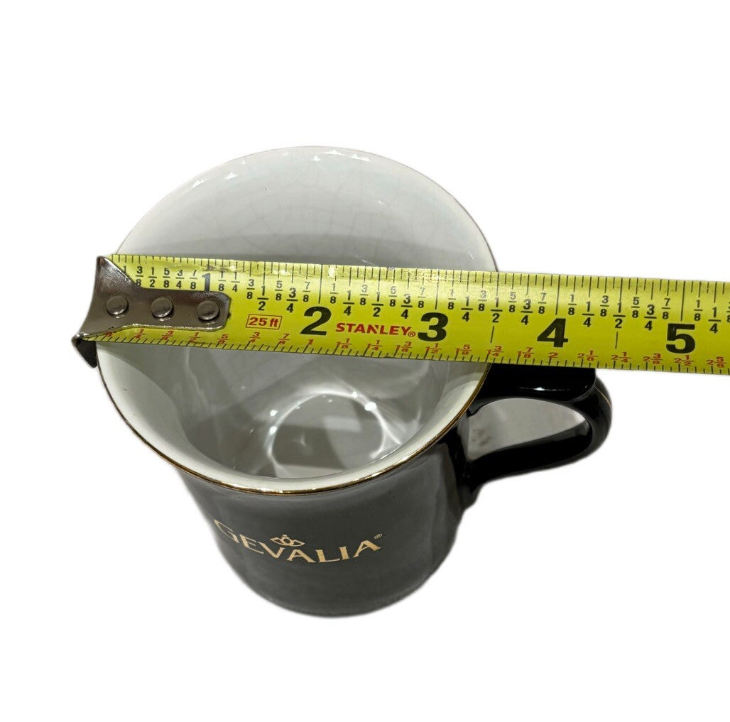 GEVALIA Black & Gold Trim Coffee Mug