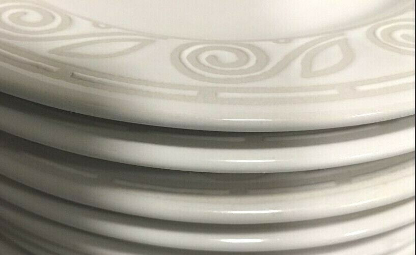 Gibson Designs AMARETTO 4 Salad Plates Oven Safe Embossed 7 7/8" D Dessert Dish