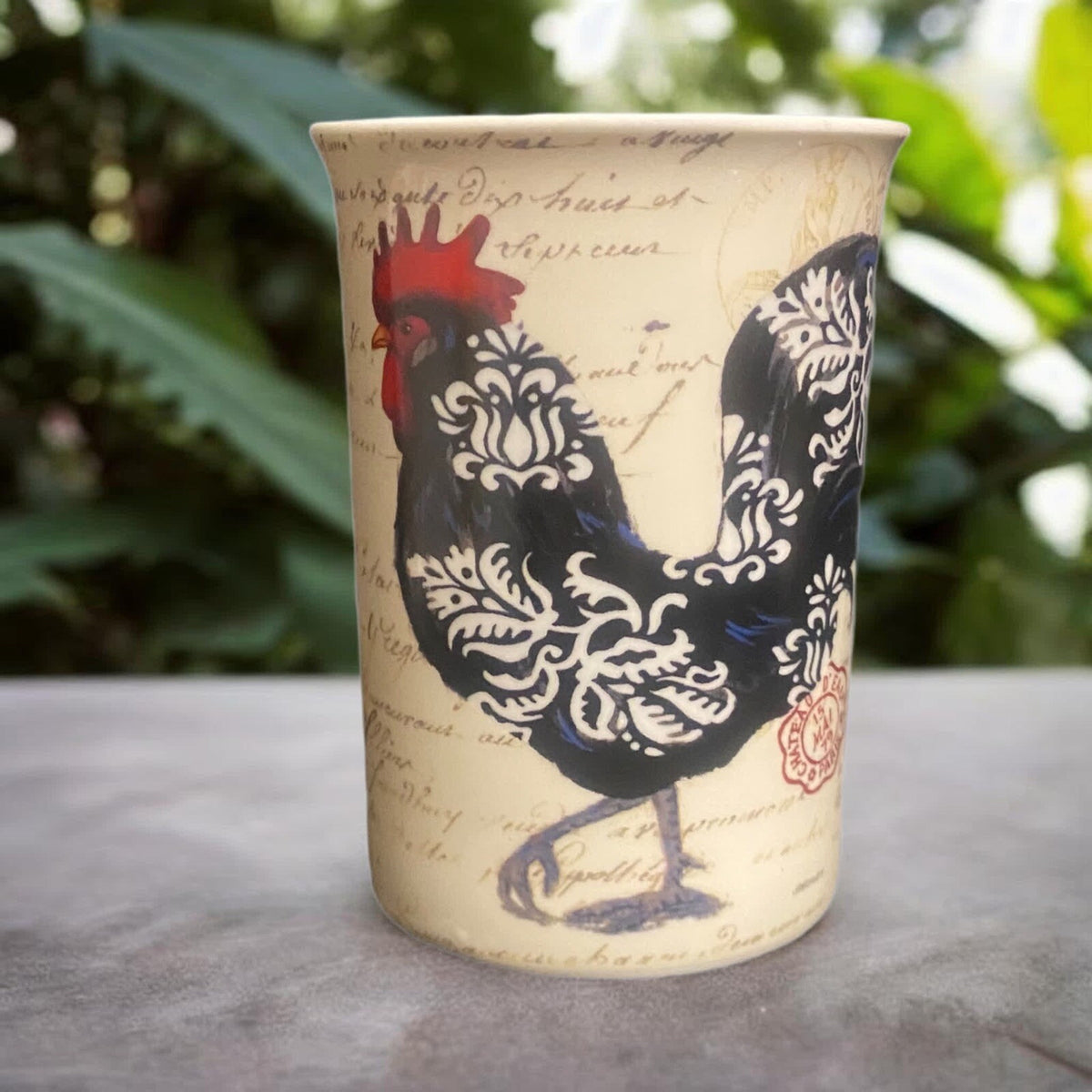 JASON Damask Rooster Mug Fine Bone China Coffee Tea Cup