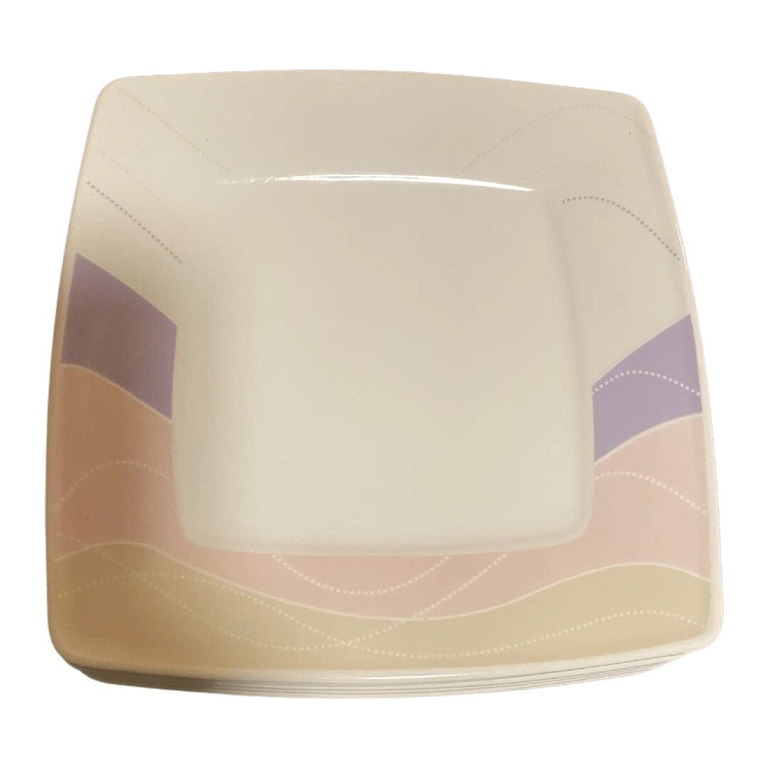 Bernardo Soft Touch 6-Square Salad Plates Poland InterEurope Milano Porcelain