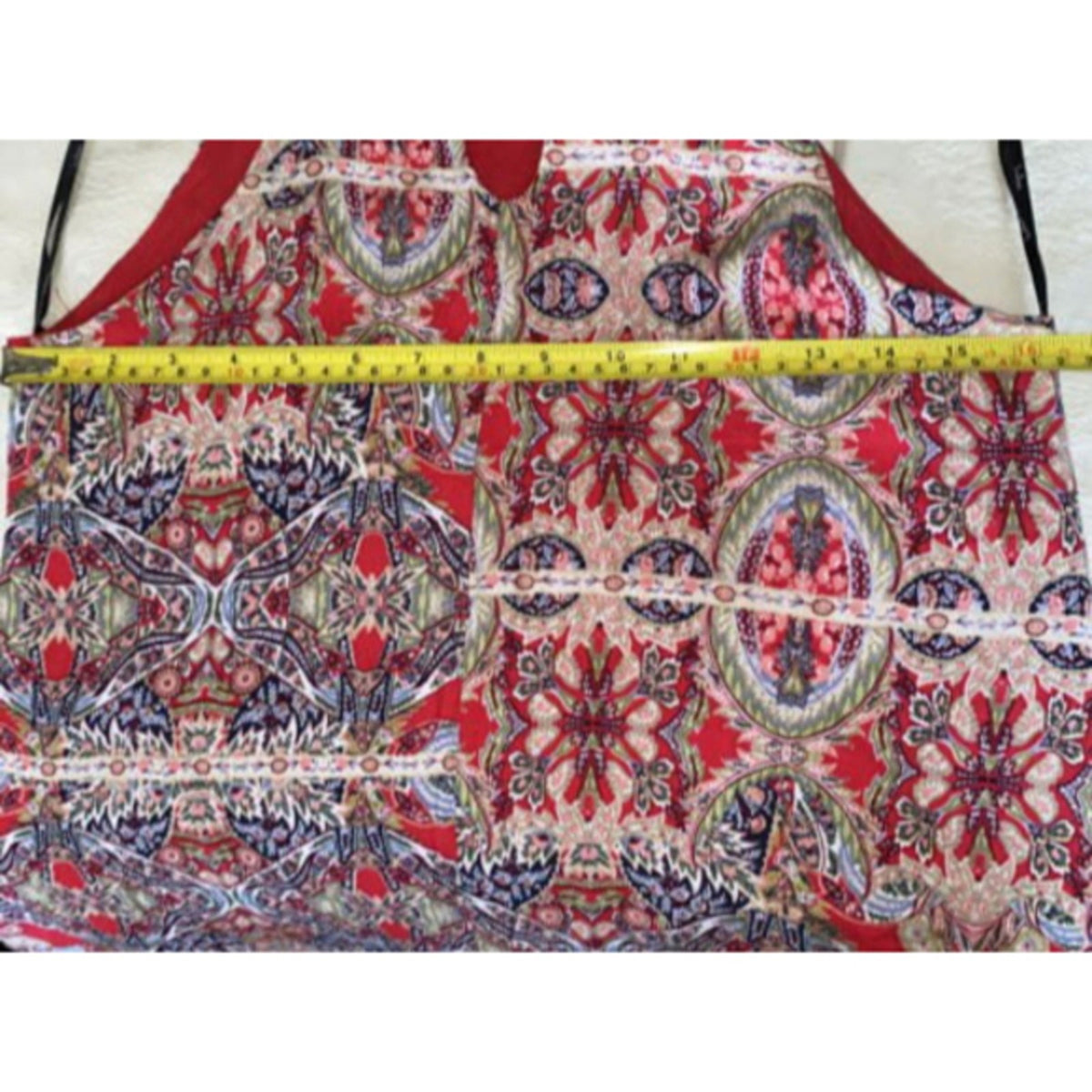 Lulu's Women Tank Top Red Sleeveless Blouse S. Paisley Sleeveless Crew Neck Boho