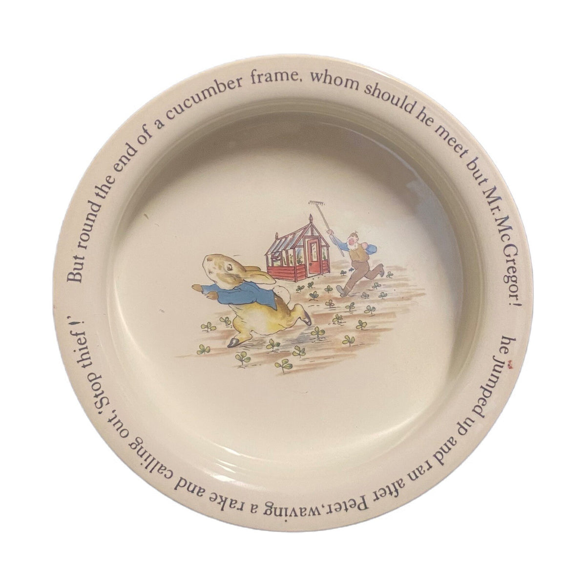 Vintage WEDGWOOD Bowl Beatrix Potter Peter Rabbit Porridge England Kids Dish