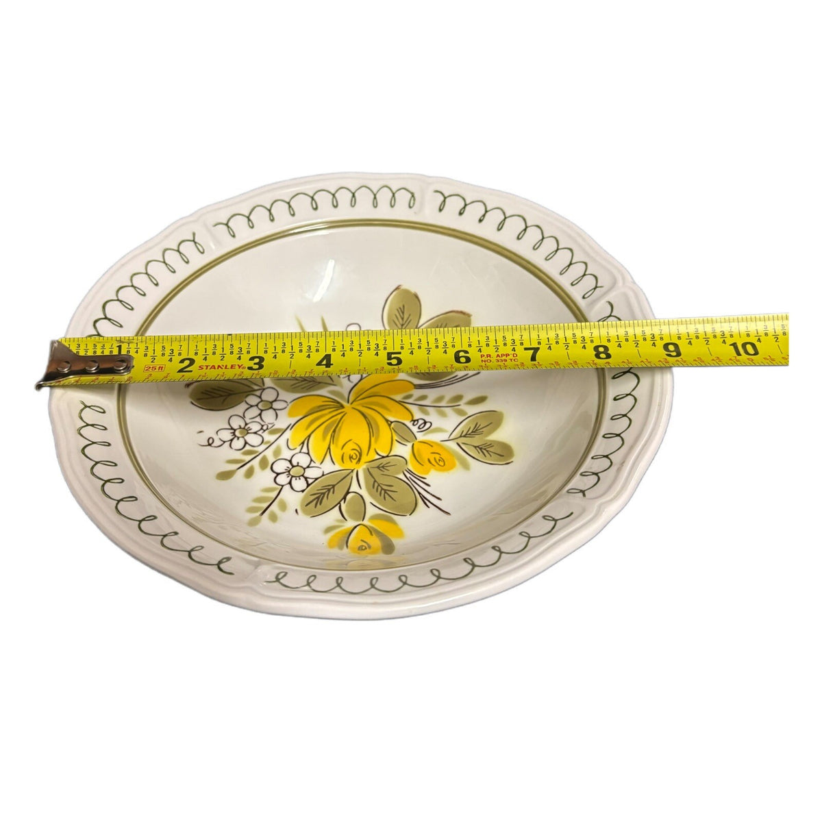 Mikasa Serving Bowl PLYMOUTH ROSE Round Terra Stone 7130 Japan Floral Oven Proof