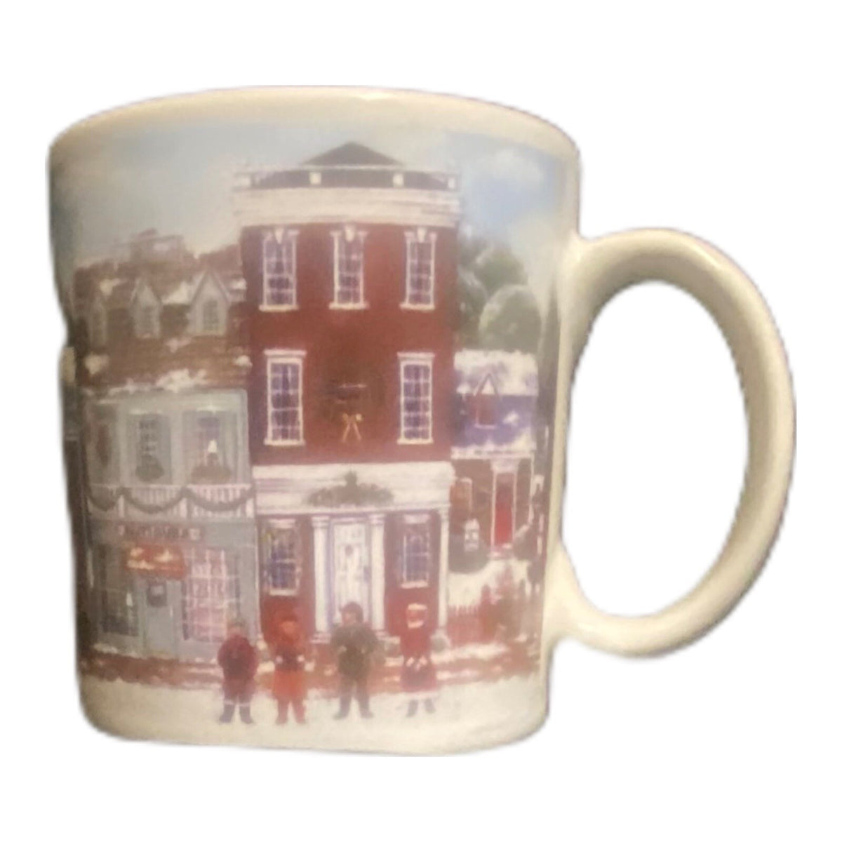David Carter Brown 2-Mugs CHRISTMAS VILLAGE Sakura Stoneware Coffee Tea Cups