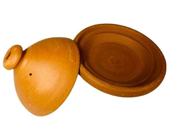Handmade Moroccan Terracotta Tagine Pot – Unglazed Clay Cookware 8.75″D