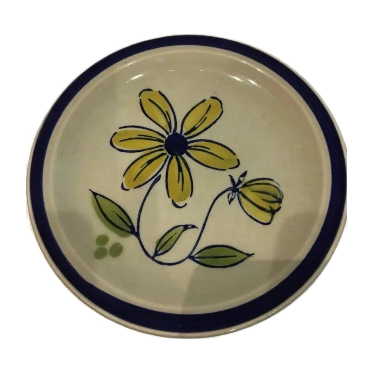 HARA DESIREE Japan Stoneware Salad Plates Set of 4 Yellow Floral 7.75” #22511