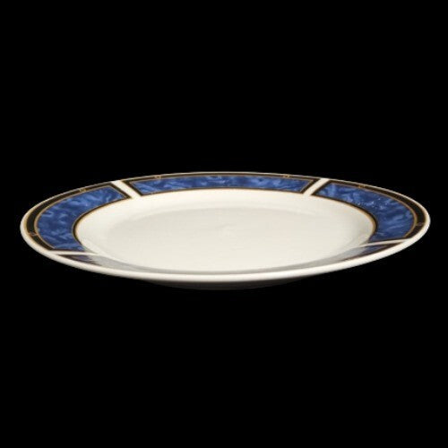Vintage Gibson Designs ROYAL DUCHES BLUE 4-Dinner Plates 9 ¾”D Blue Marbled