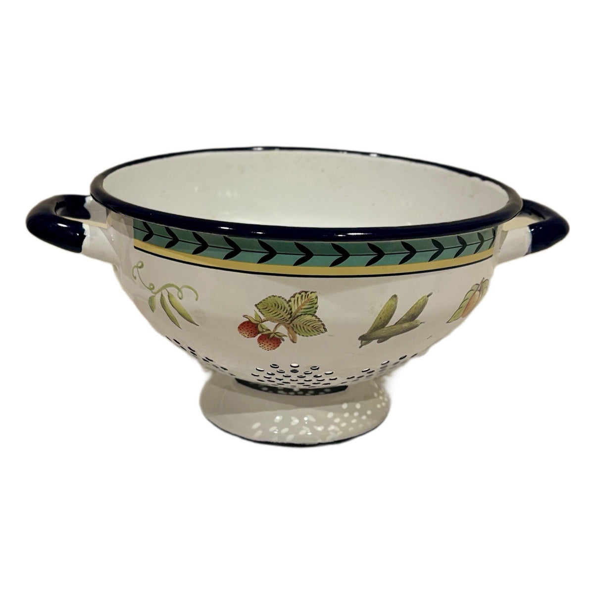 Villeroy & Boch Enamel COLANDER Fruits Vegetables Black Accent Trim & Handles