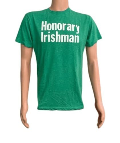 Homage T-Shirt Honorary Irishman  Men Top Green LG. Crew Neck