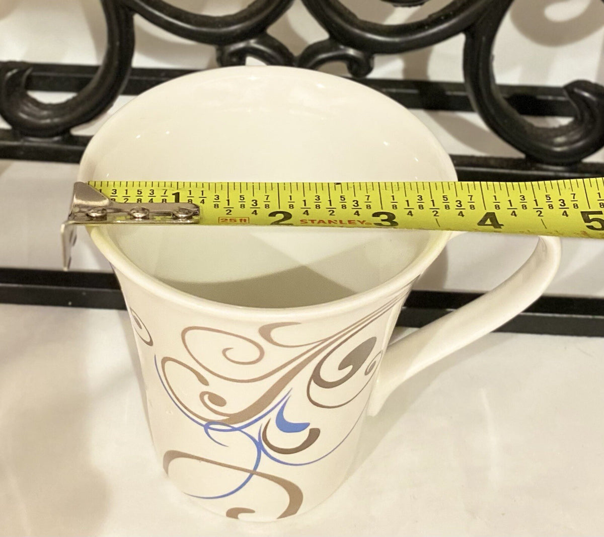 Coventry CHOCO SCROLL 4- Fine China Coffee Mugs Porcelain  (PTS) Int'l. Tea Cups