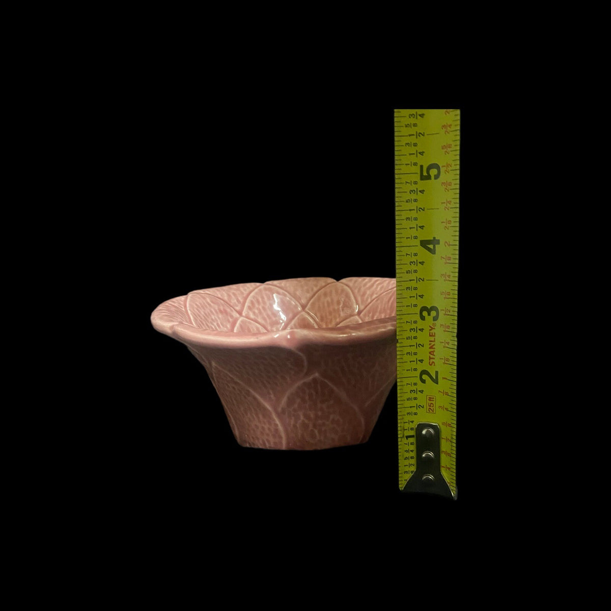 Vintage TIC Pottery USA Bowl Pink Cactus Flower Shaped Ceramic Dish Trinket