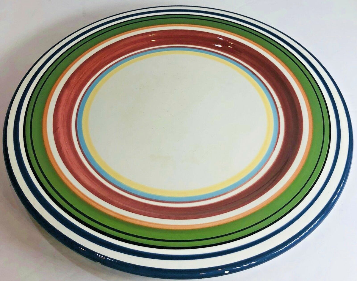 Pottery Barn Dinner Plate ESPADRILLE STRIPE China Large 12 1/2" D