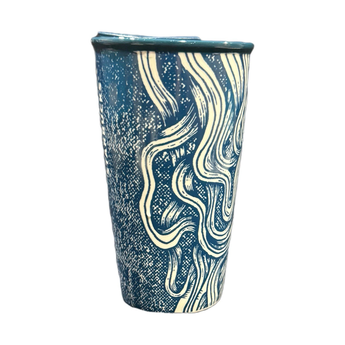 Starbucks 2016 Blue Siren Tumbler 12oz Gold Crown Limited Edition w/ Lid