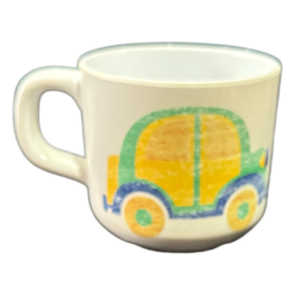K&L Taiwan Kids Melamine Mug Crayon Car Design 2.75”x3” Vintage R.O.C.