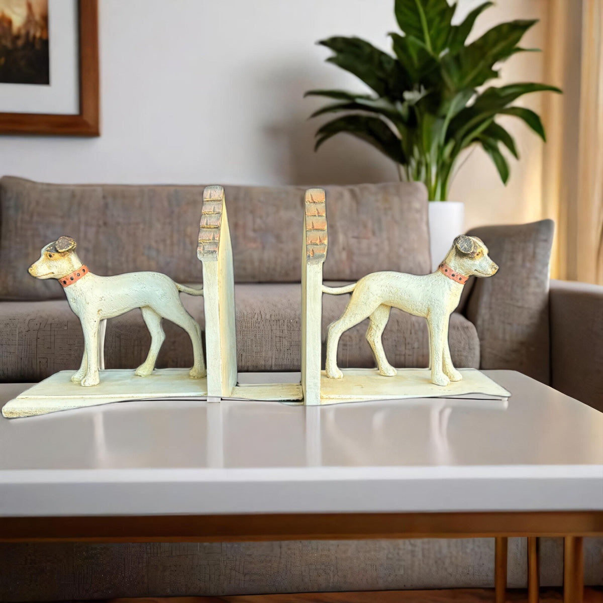 Terrier Breed Bookends Dog Figurines Collectable Statues Holder For Books