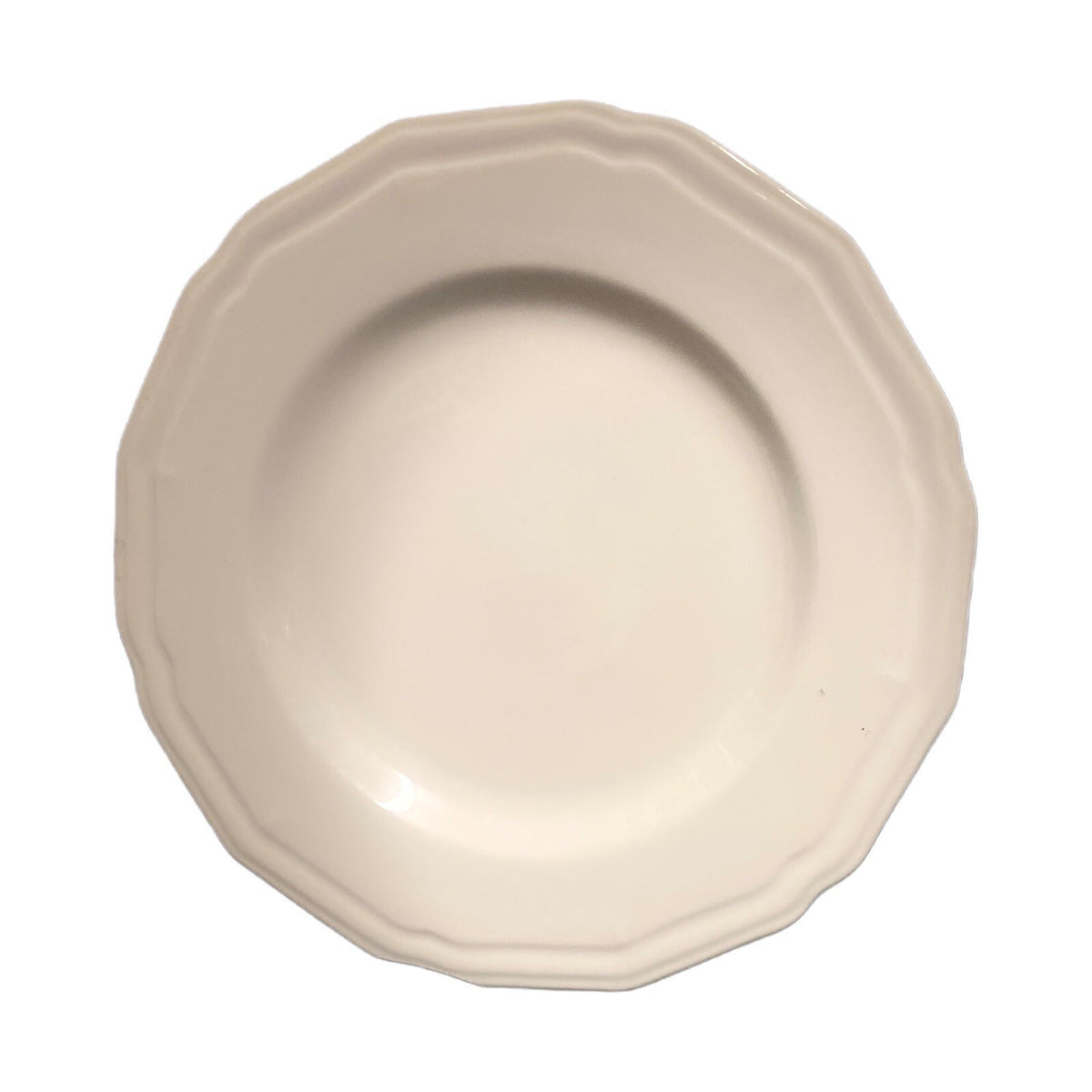 Gibson Designs PLEASANT HILL 6-Salad Plates Scalloped White Dessert Dinnerware
