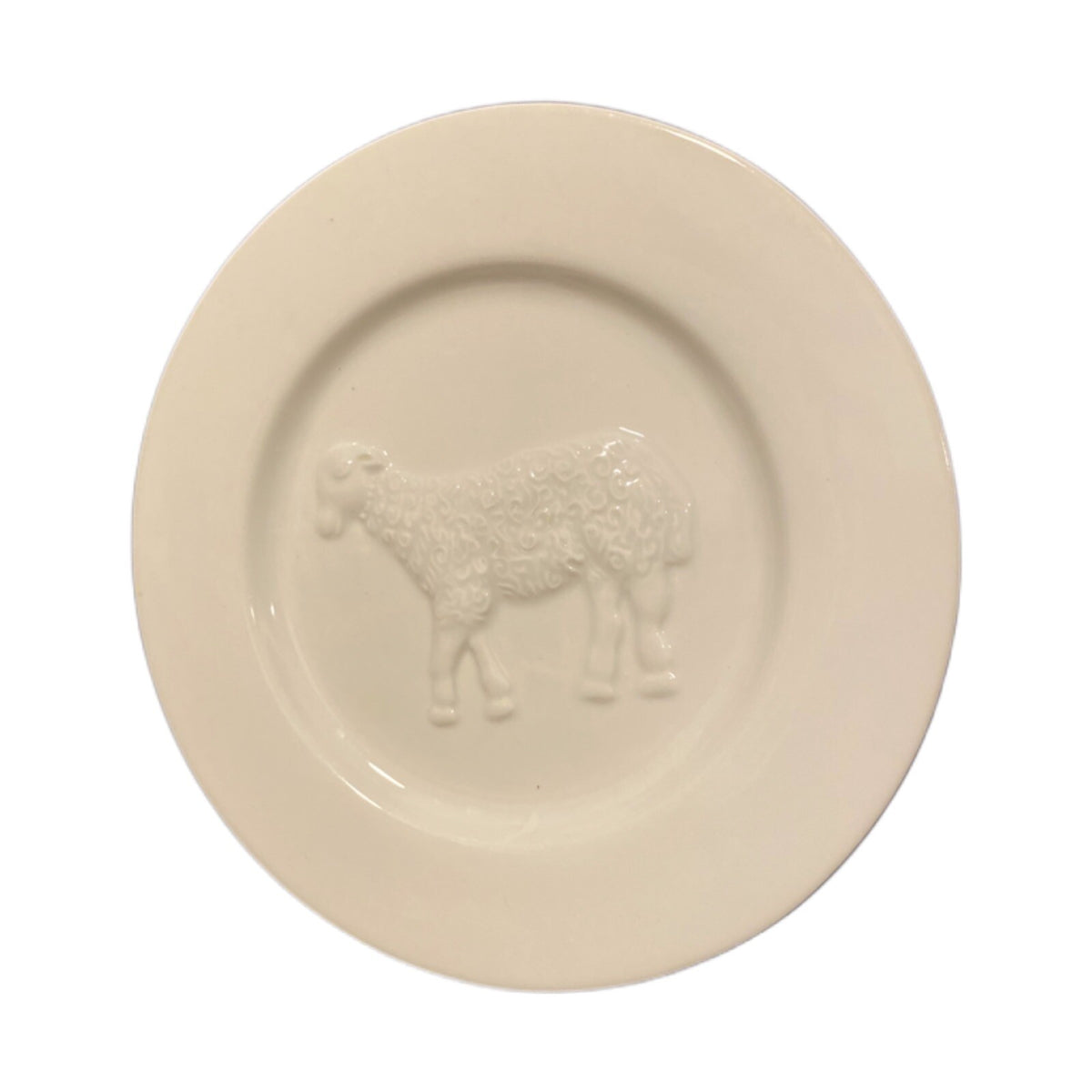 BonJour Salad Plates Farm Animal 1-Cow 1-Sheep Embossed La Fromagerie Cheese 7"D