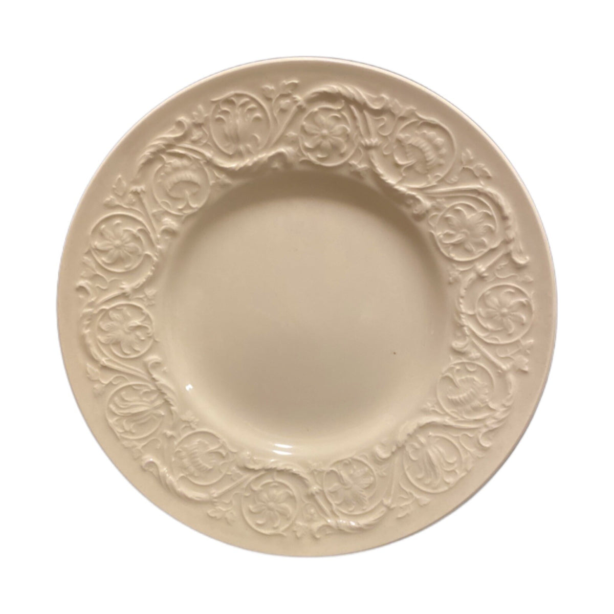 Wedgwood PATRICIAN Etruria & Barlaston Cream Salad Plate Embossed Floral Scrolls