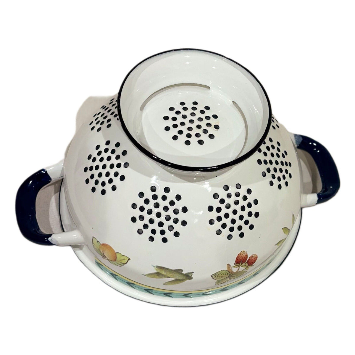 Villeroy & Boch Enamel COLANDER Fruits Vegetables Black Accent Trim & Handles