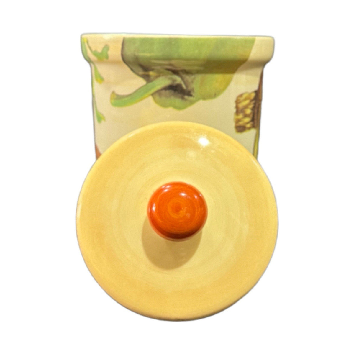La Primula Italy Veggie Ceramic Canister Jar with Lid Artichoke Tomato 4.5”H