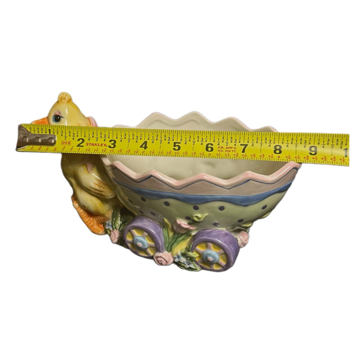Fitz & Floyd Eggscapades Duck Jelly Bean Wagon Easter Candy Dish Planter