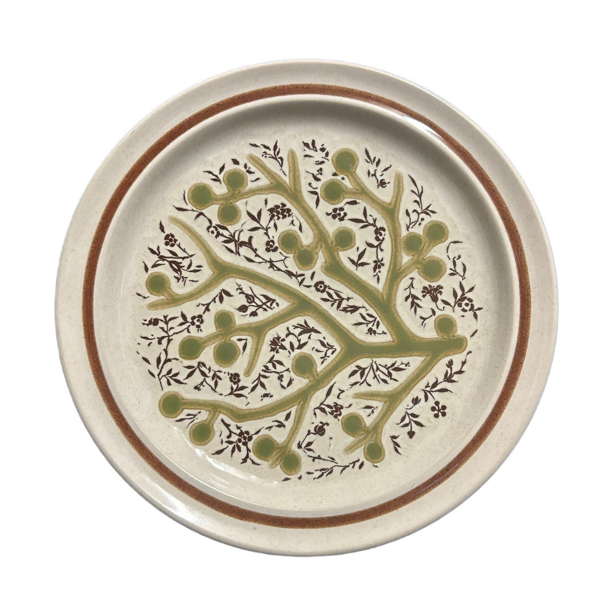 Noritake GREEN TREE 5-Salad Plates Japan Prima-Stone 8328 Dessert Appetizer Dish