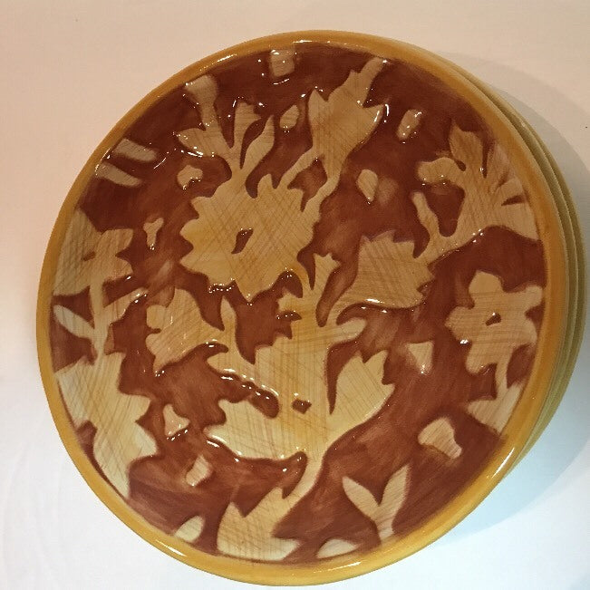 Fitz And Floyd DEL VINO FLOWERS 4-Dessert Plates 6 1/4”D Bread Appetizer Dishes