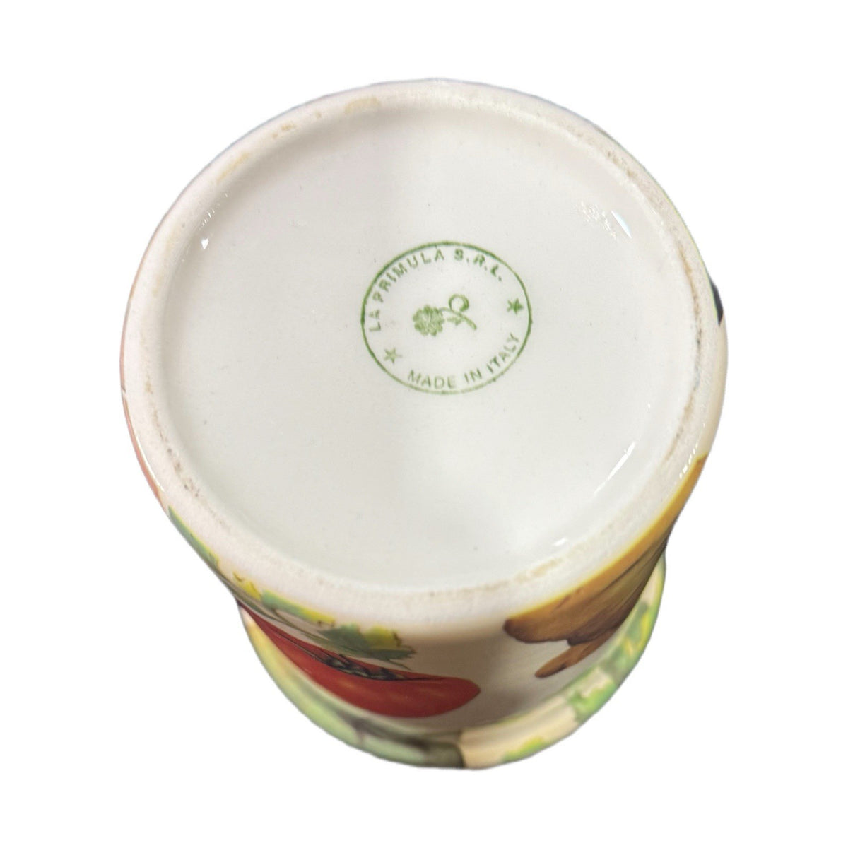 La Primula Italy Veggie Ceramic Canister Jar with Lid Artichoke Tomato 4.5”H