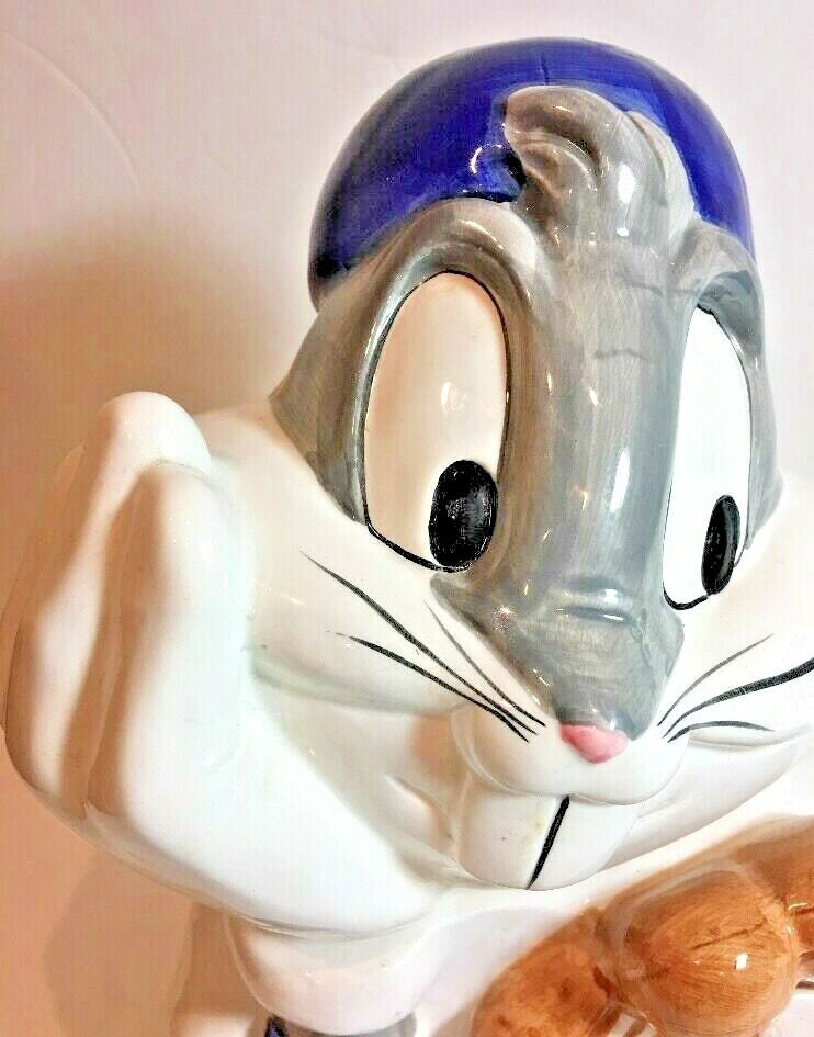 Vintage 1993 Bugs Bunny Cookie Jar Looney Tunes Ceramic Warner Bros. Baseball