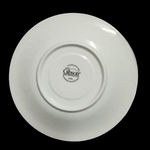 Gibson Designs FRUIT 2-Saucers 6 5/8"D Embossed Fruit All White Apple Pear Grape