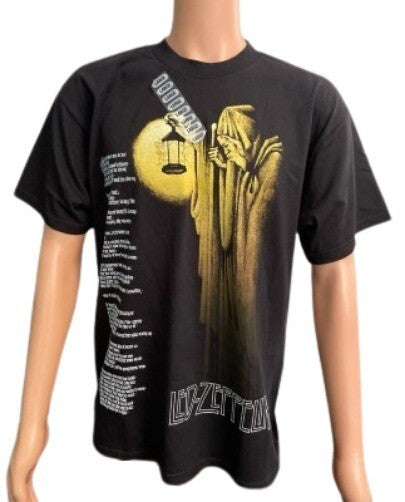 T-Shirt Led Zeppelin Tennessee River Lyrics Black LG Men Crew Neck