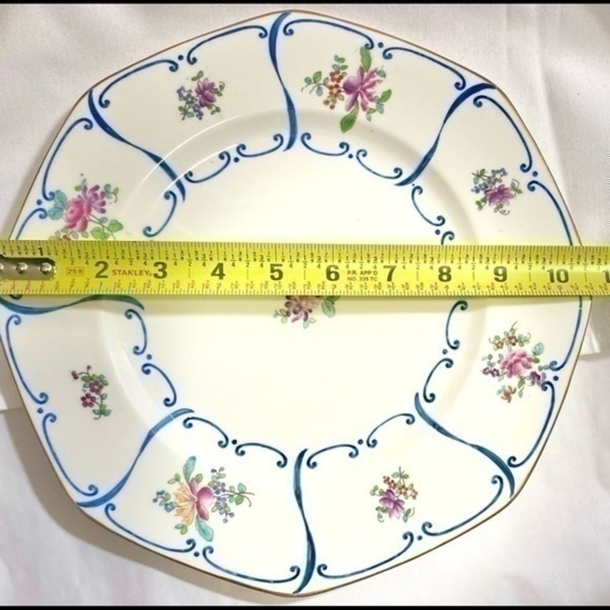 Rare BAILEY BANKS & BIDDLE 5-Dinner Plates Octagonal England 23645A Floral