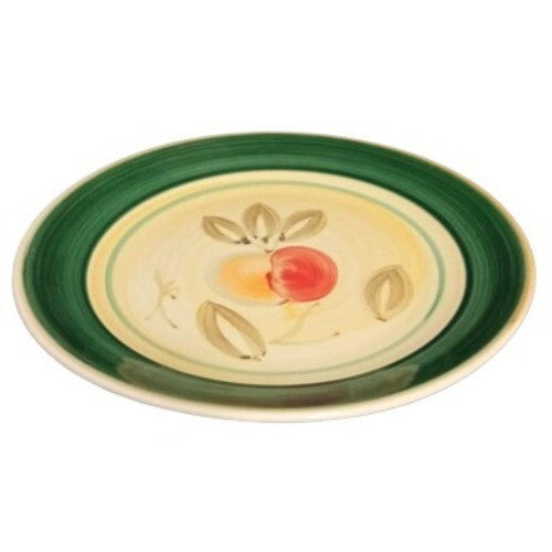 Gibson Designs APPLE HARVEST Dinner Plate Hand Painted 10 ¼" D Green Rim Apple
